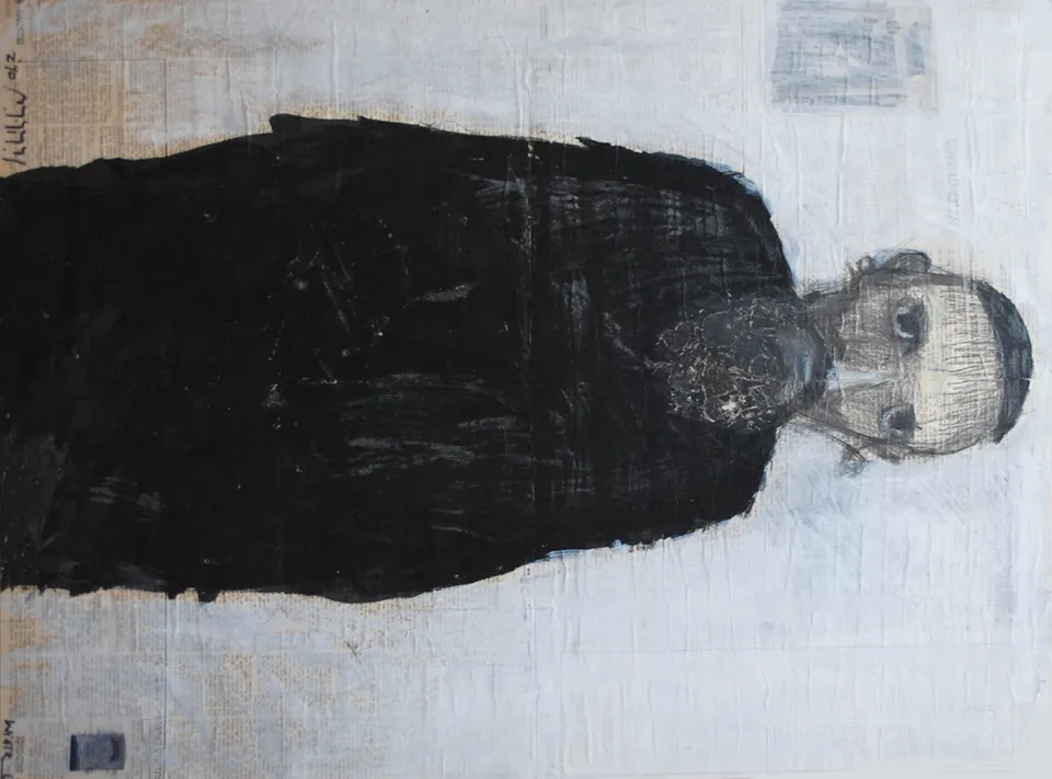 Zdzisław Wiatr, Bez tytułu, rysunek + collage, 1983