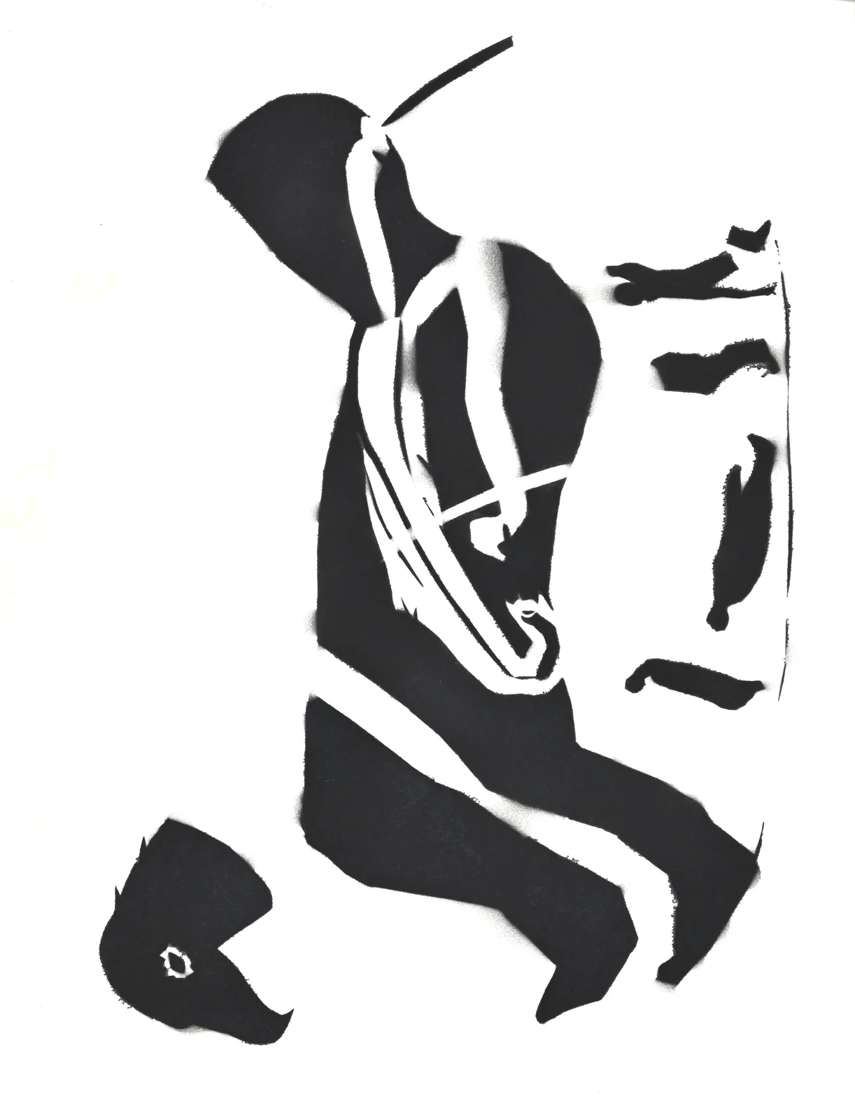 Zdzisław Wiatr, Bez tytułu II, szablon + collage, 1990