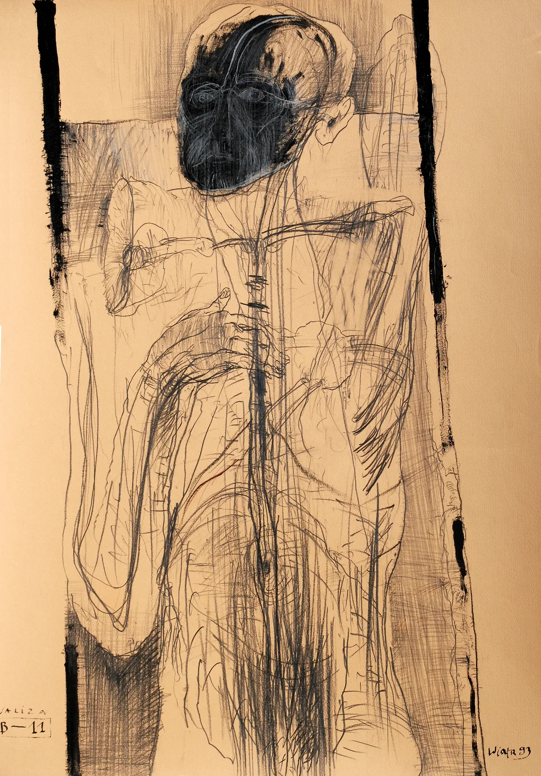 Zdzisław Wiatr, Blok 11, rysunek + grafit, 1993