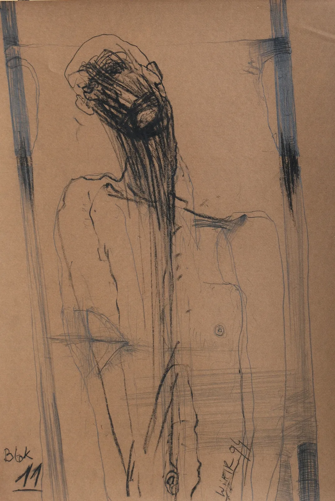 Zdzisław Wiatr, Blok 11 – II, rysunek + węgiel + grafit, 1994
