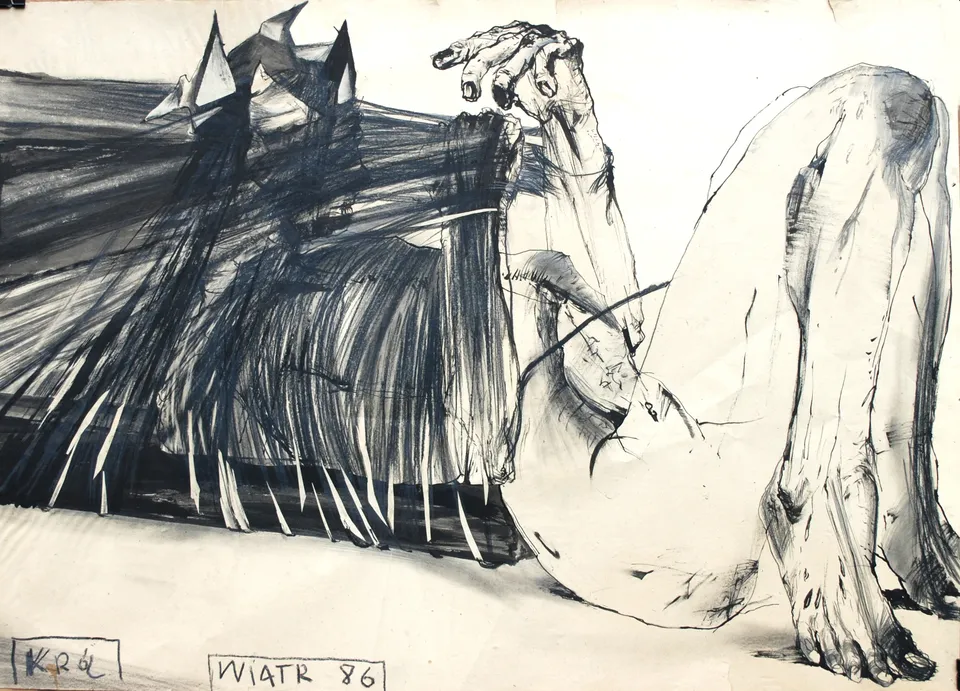 Zdzisław Wiatr, Król, rysunek, 1986