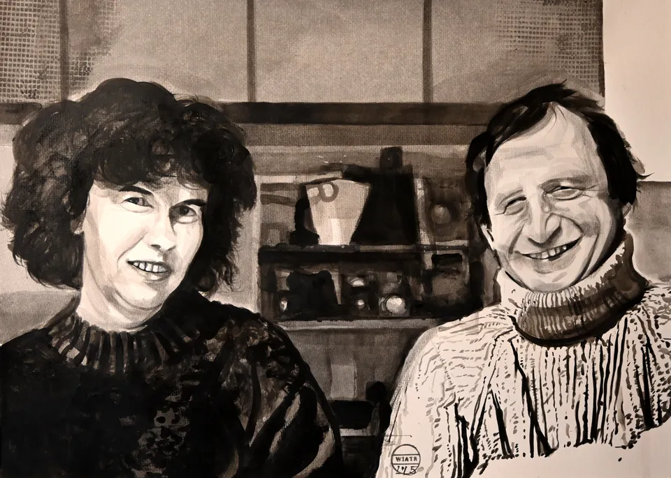 Zdzisław Wiatr, Krystyna i Maciej, rysunek, 2025