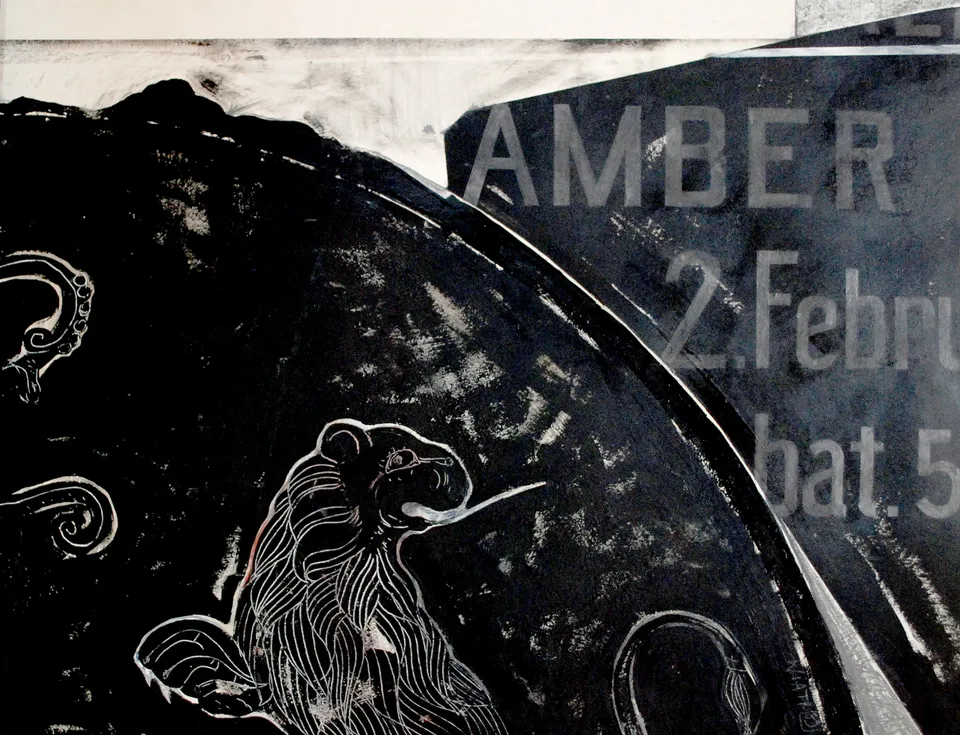 Zdzisław Wiatr, Lapidarium – Amber, Kraków ul Miodowa, rysunek, 1991