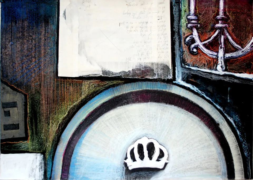 Zdzisław Wiatr, Lapidarium Remuh II, rysunek + collage, 1989