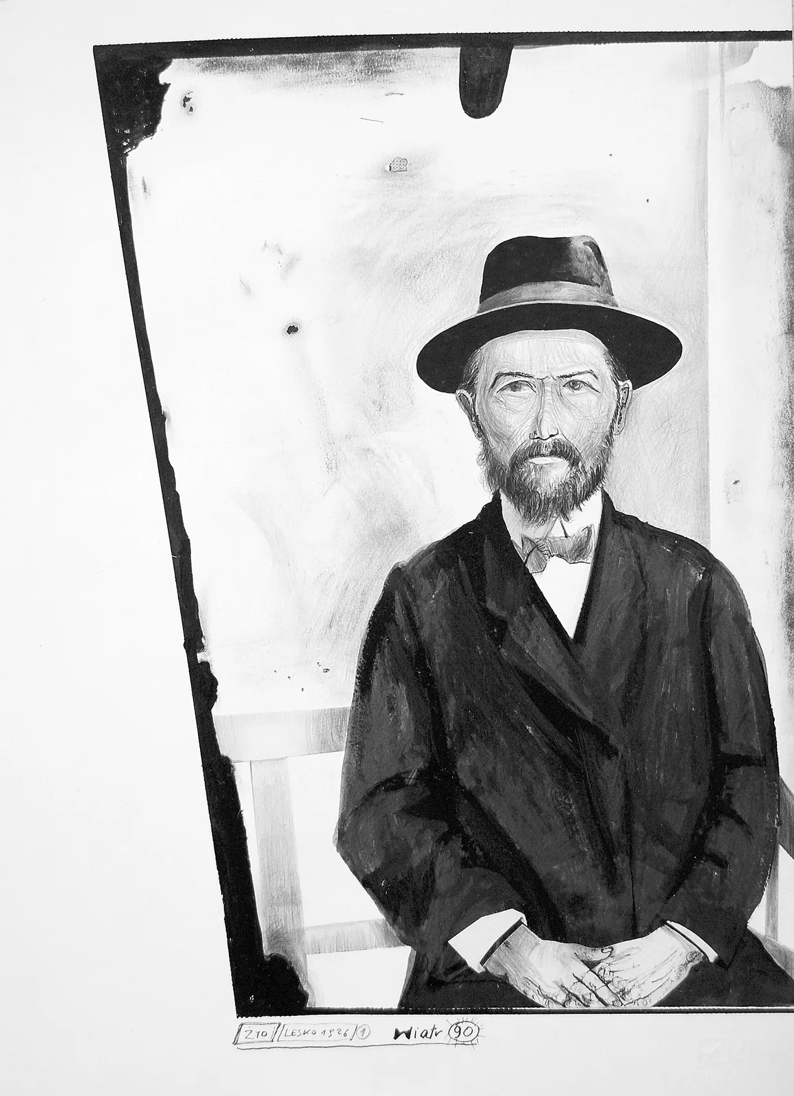 Zdzisław Wiatr, LESKO 1926 – Żyd, rysunek, 1990