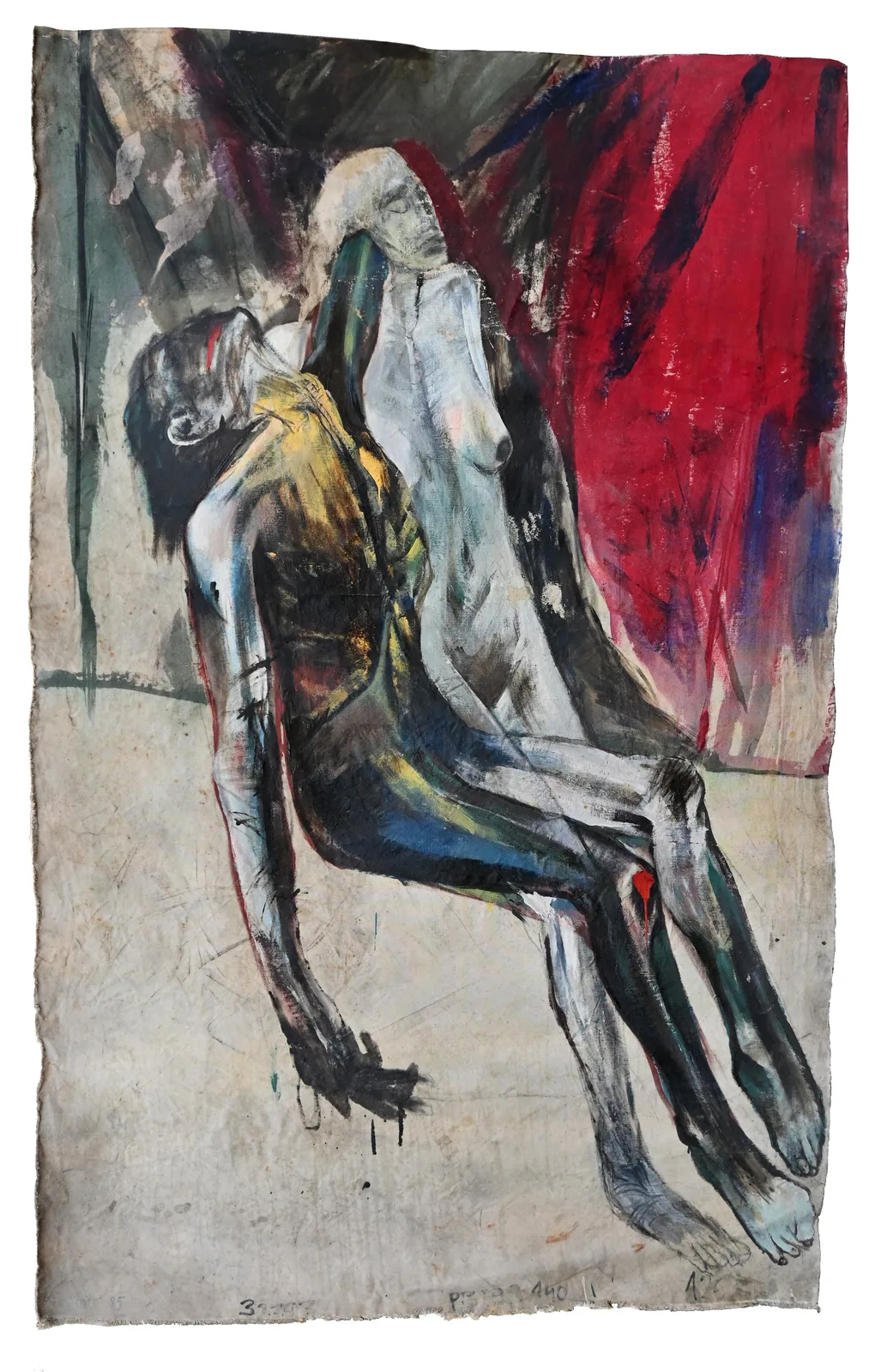 Zdzisław Wiatr, Pieta, olej na brezencie, 1985