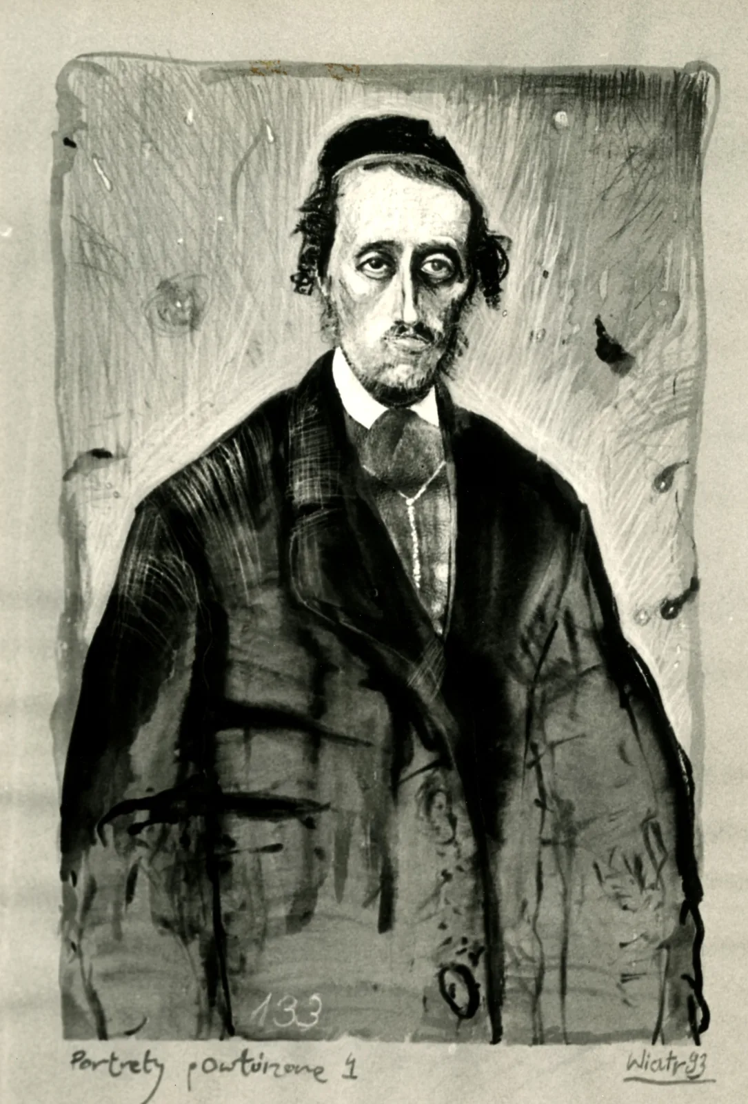 Zdzisław Wiatr, Portrety powtórzone III, rysunek, 1993