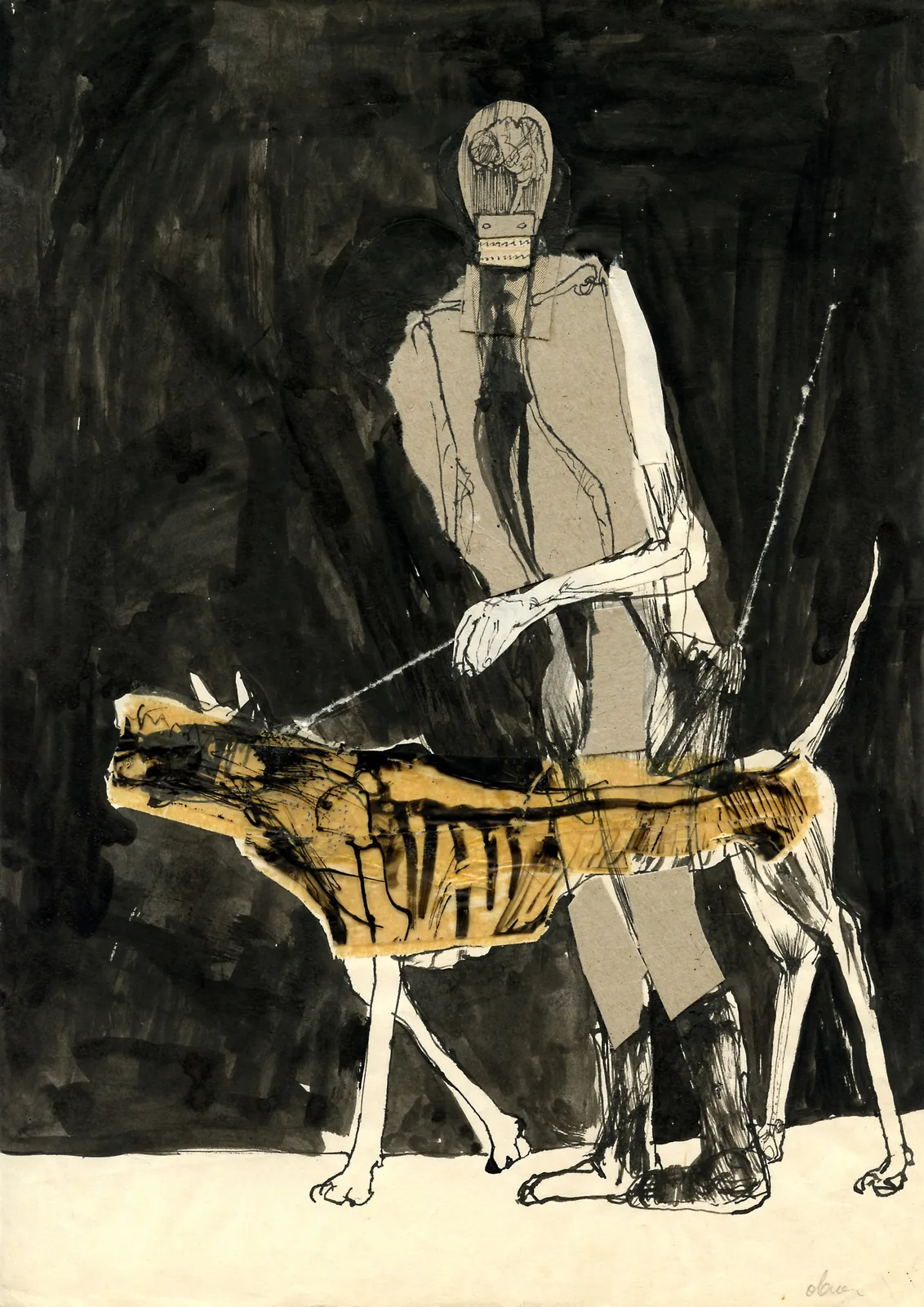 Zdzisław Wiatr, Rysunki z wojska – nocny spacer z psem, 1987