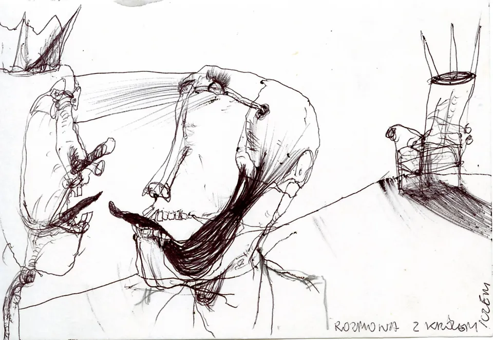 Zdzisław Wiatr, Rysunki z wojska – rozmowa z królem, 1987