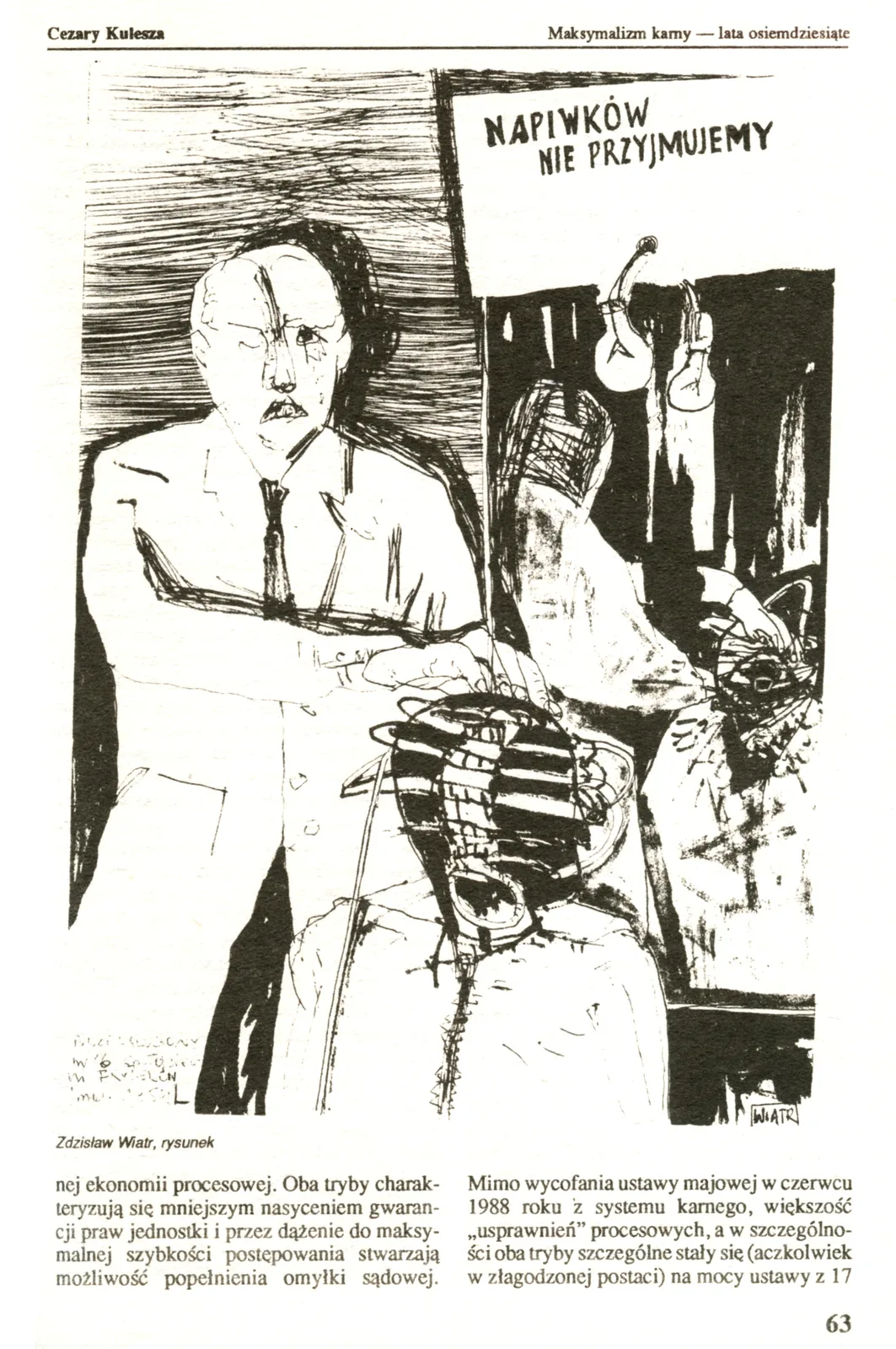 Zdzisław Wiatr, Rysunki z wojska – wojsko u fryzjera, 1987