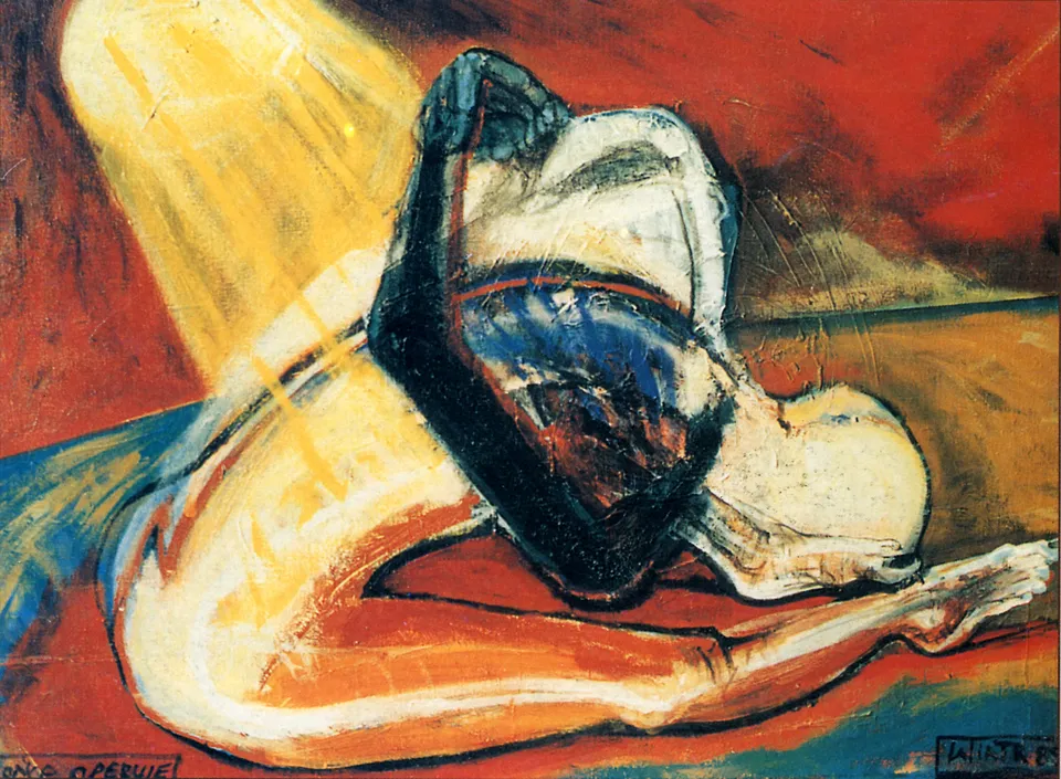 Zdzisław Wiatr, Słońce operuje, akryl, 1989