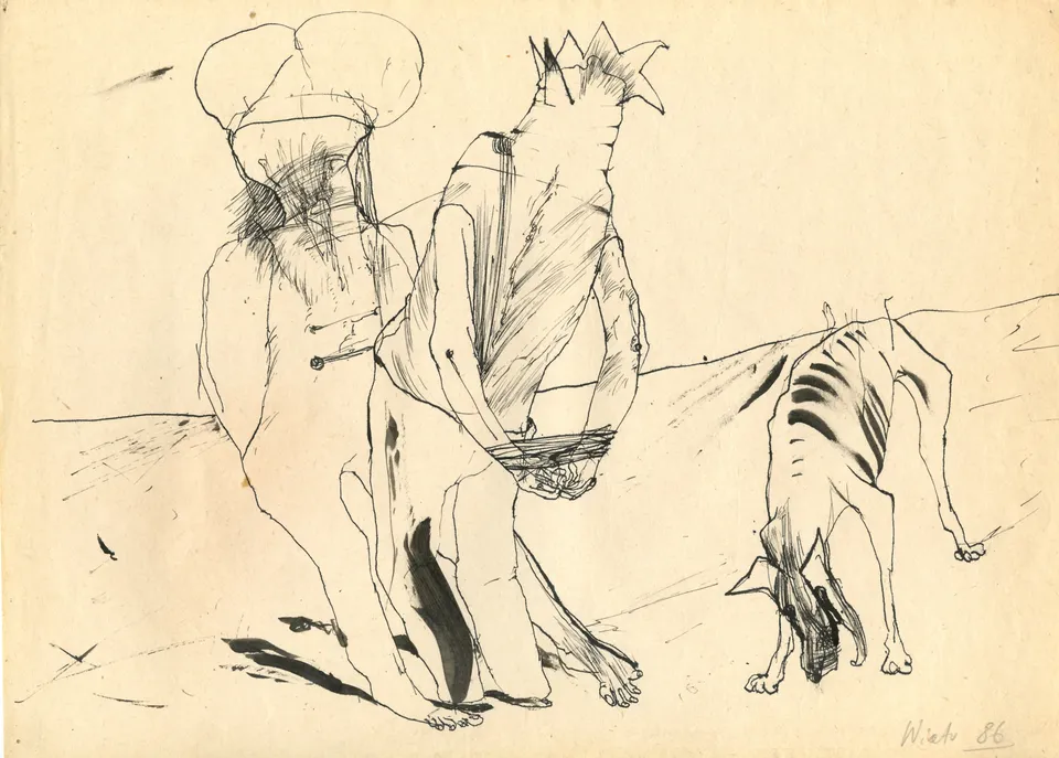 Zdzisław Wiatr, Spacer z psem, 1986