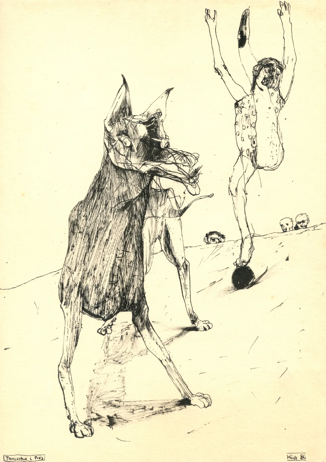 Zdzisław Wiatr, Tancerka i pies, 1986