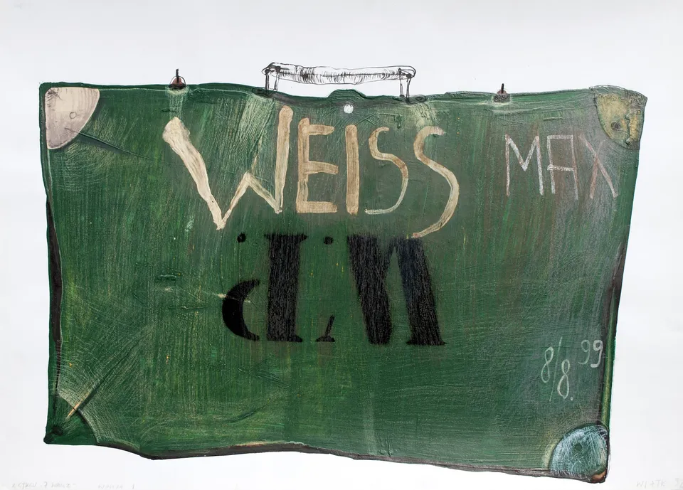 Zdzisław Wiatr, Waliza I (Weiss Max), rysunek, 1992